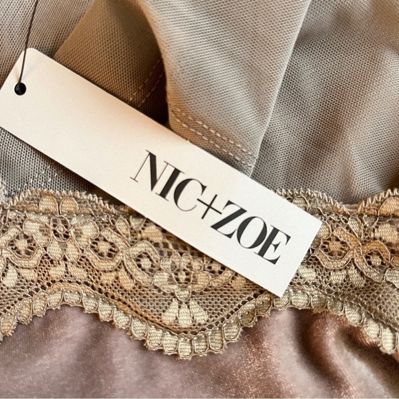 NIC + ZOE NWT Velvet Lace Cami Top Size Medium in Cafe Au Lait - Picture 14 of 16